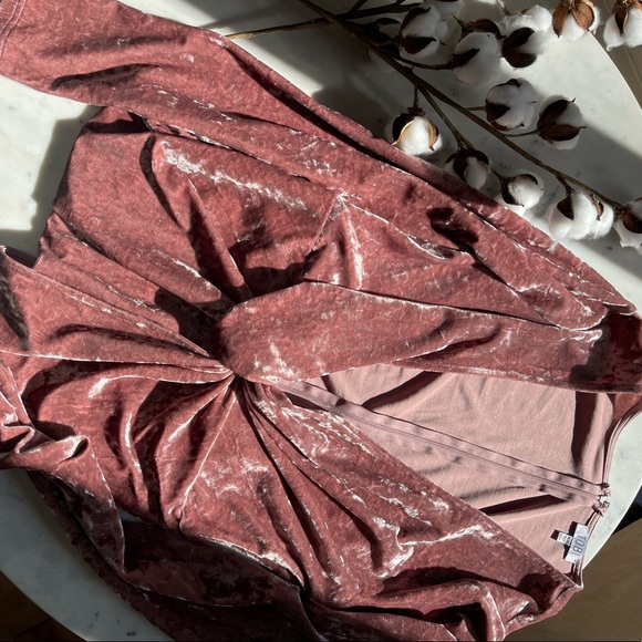 Tobi - VELVET SNOW BODYCON DRESS IN BLUSH, M - Picture 7 of 11